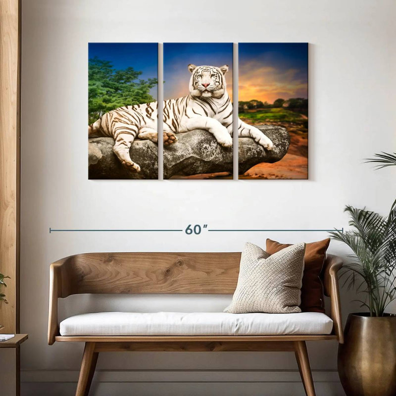 Brampt White Bengal Tiger, 28" H x 45" W
