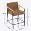 Tabouret de comptoir avec cadre en fer - ensemble de 2 - noir et brun rougeâtre-356875574