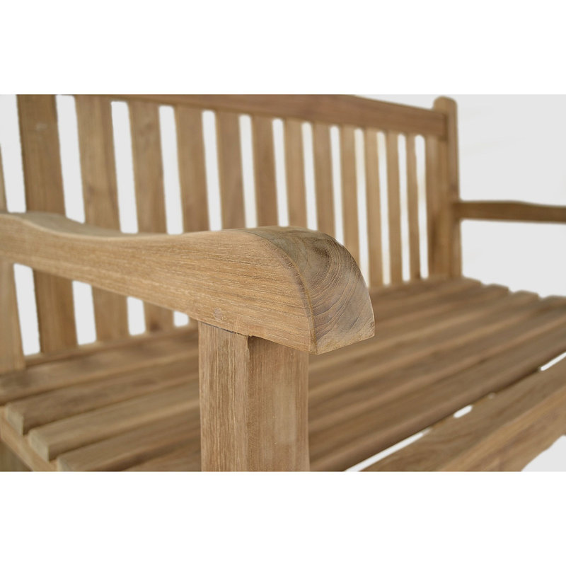 Meier Solid Wood Teak Outdoor Bench, H92 x L64 x W120cm