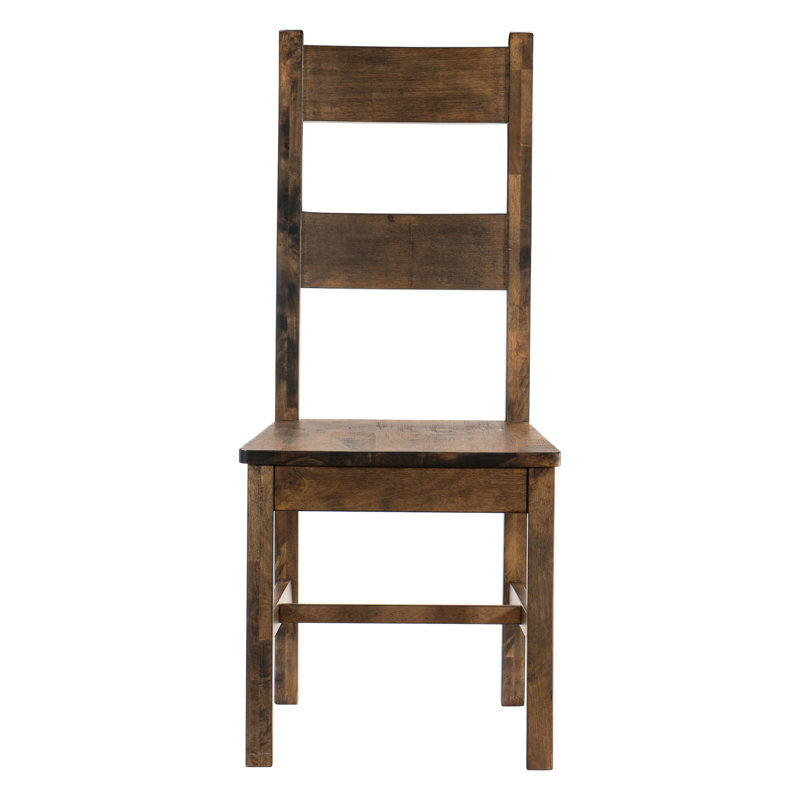 2 sièges de salle à manger transitionnels classiques, en bois massif, aspect rustique brun bruni, capacité de charge de 250 lb de 2 chaises d'appoint en bois avec style, brun, 250 lb