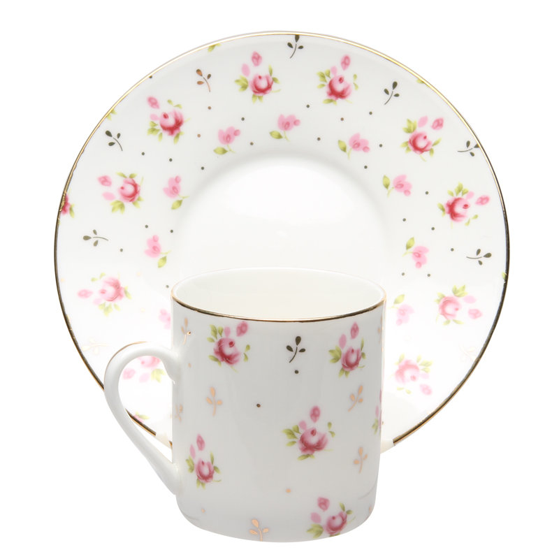 Tasse à espresso et soucoupe Rose Bud Rose