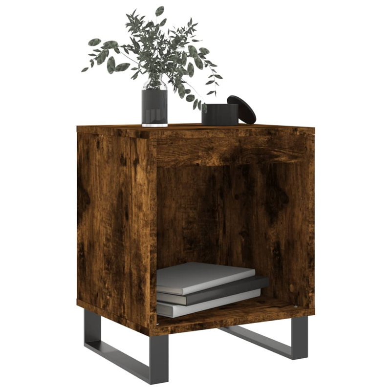 Cromartie Metal Bedside Table, Smoked Oak, Individual