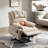 23" Wide High Back Beige Chenille Power Lift Recliner with 8-Point Massage & Lumbar Heat