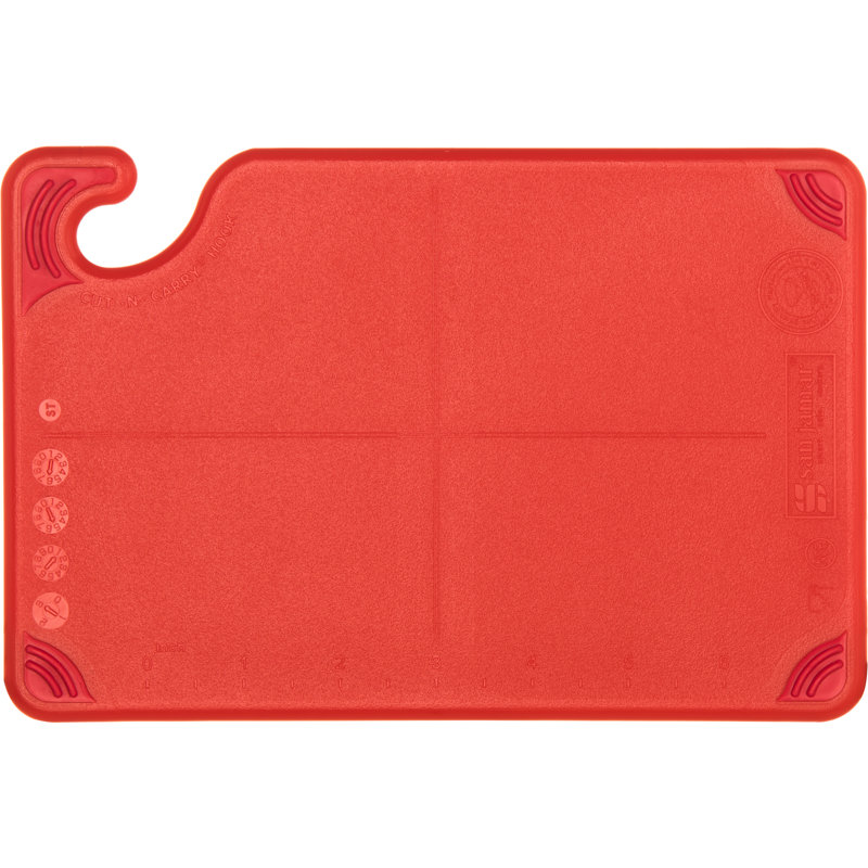 Planche à découper Saf-T-Grip, L 12 po x L 18 po, Rouge