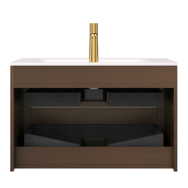 Meuble-lavabo 30 avec lavabo, Noyer, 29.92"