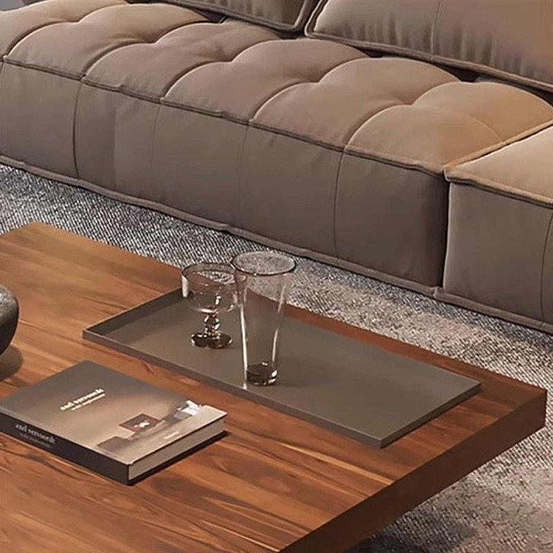 Italian Minimalist Square Coffee Table, 11.81" H x 35.43" L x 35.43" W