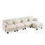 Canapé d'angle modulaire à compression en chenille beige en forme de U, salon moderne