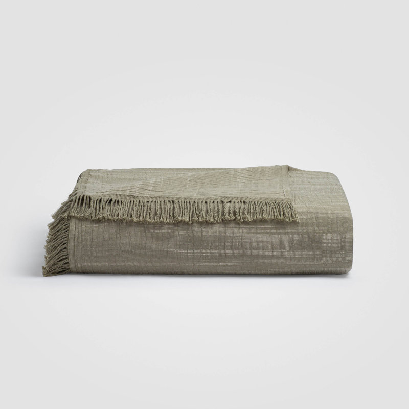 Sage Fringe Bedspread, King