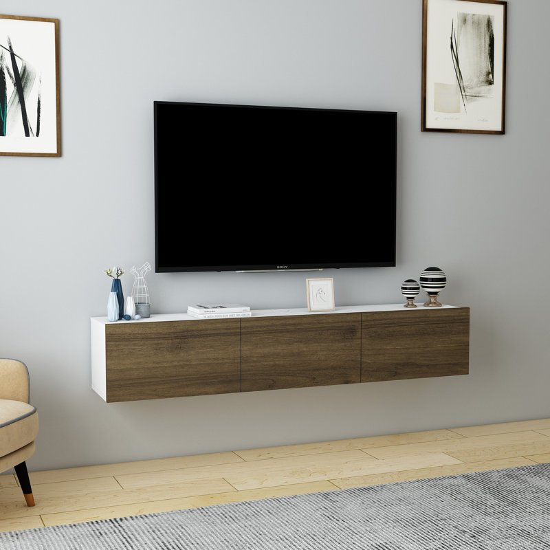 Analeese TV Stand for TVs up to 70", Brown/White