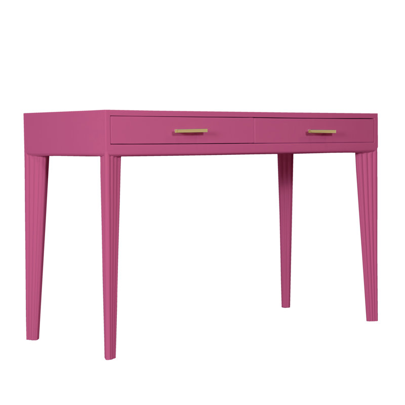 Gauthier Solid Wood Writing Desk, Hot Pink