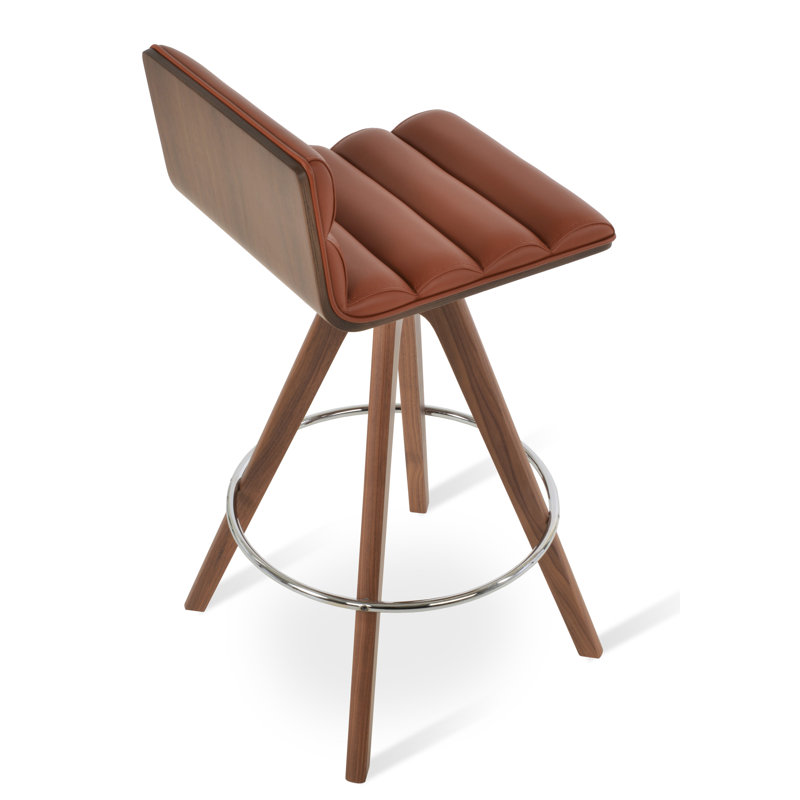 Corona Comfort Pyramid Counter & Bar Stool, Counter Stool (24.5” Seat Height), Cinnamon Leatherette