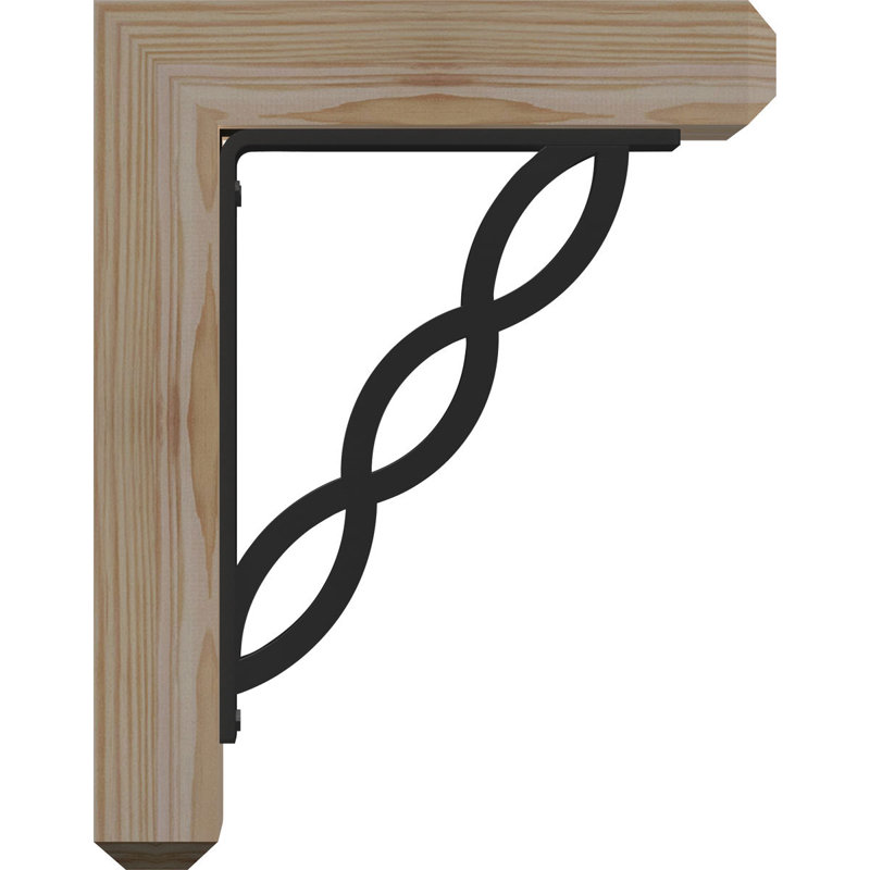Loera 4" Triple Brace Craftsman Ironcrest Bracket, 16"H x 13 1/2"D, 3 1/2"W x 4"T Douglas Fir (Smooth)
