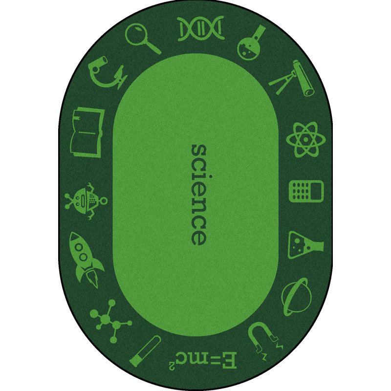 Tapis vert Steam Science par Joy Carpets, Rectangle 5 pi 3 po x 7 pi 6 po