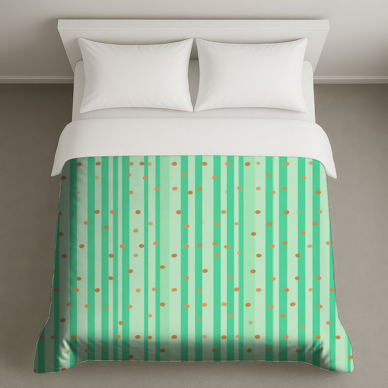 Housse de couette Green Stripes, Très grand lit