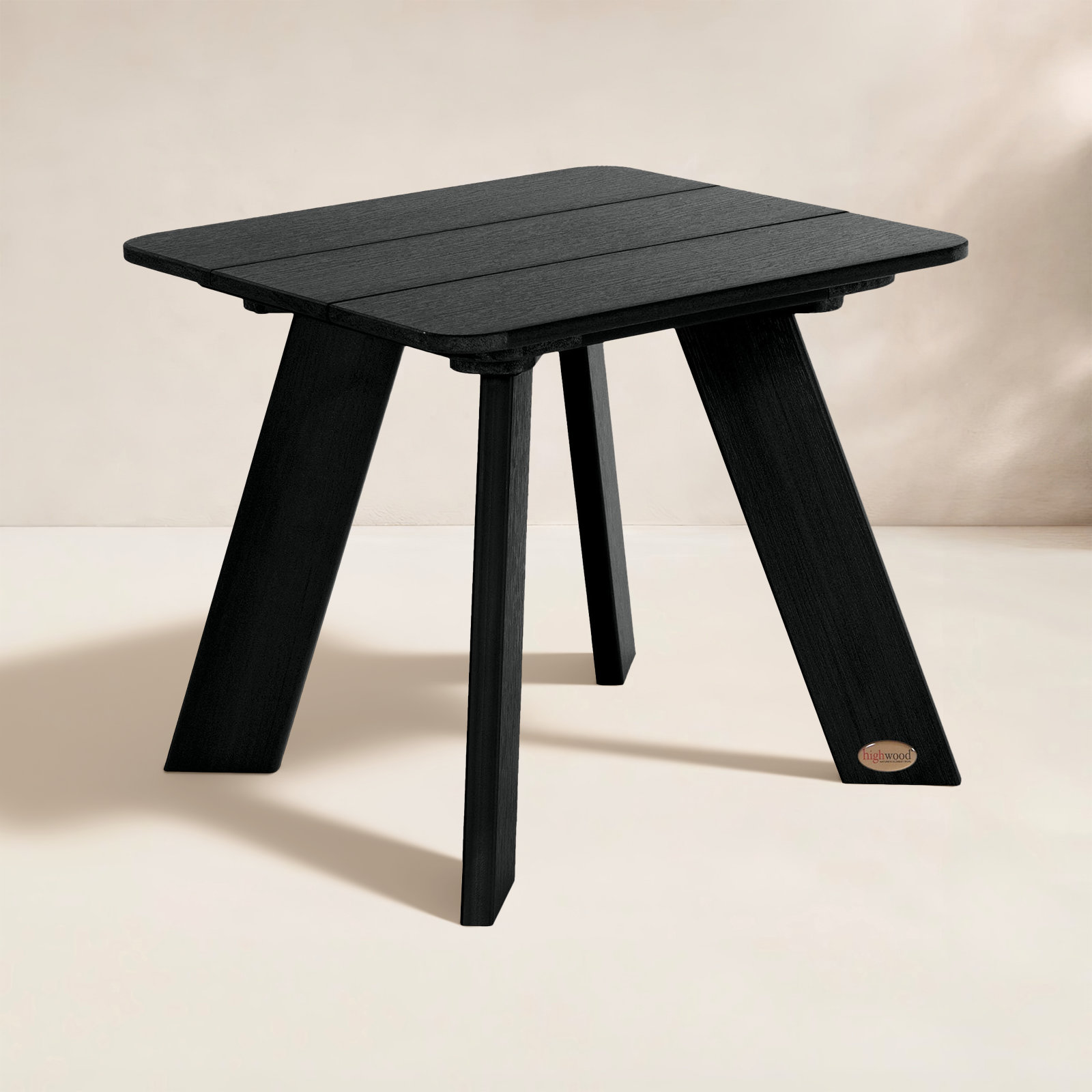 Byrnes 17.8'' Plastic / Acrylic Outdoor Side Table, Black