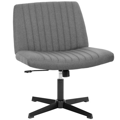 Criss Cross Chair Armless Office Chair No Wheels Modern Swivel Height Adjustable Ergonomic Desk Chair With Wide Seat Computer Task Vanity Chair For Home Office