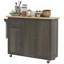 Îlot de cuisine à roulettes triple avec roulettes, chariot de cuisine avec tablette de rangement, chariot utilitaire roulant avec plateau en bois, porte-serviettes, grand tiroir, brun vieilli