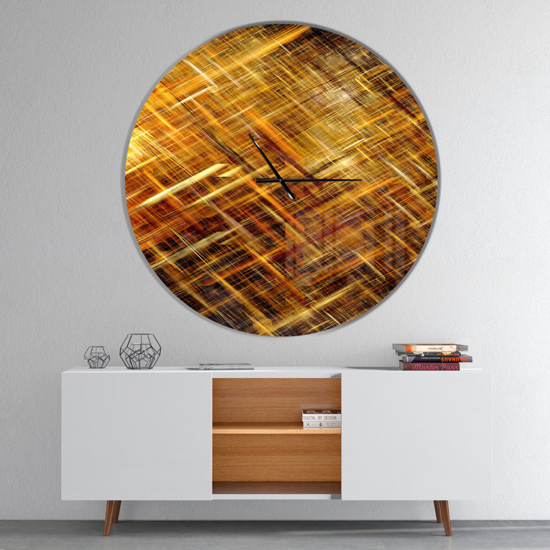 Golden Mosaic Texture - Modern wall clock, Oversized