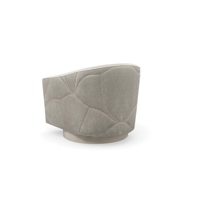 Caracole Upholstery Swivel Tufted Barrel Chair