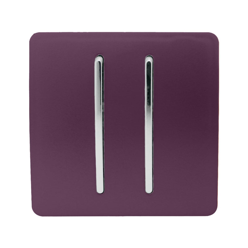 Trendi Switch 2 Gang 1 or 2 way Rocker Light Switch, Plum