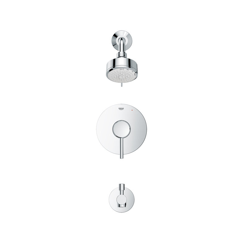 Concetto™ Tub & Shower Faucet with Rough-in Valve, Grohe Chrome