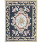 Hand-Knotted High-Quality Black and Gold Area Rug