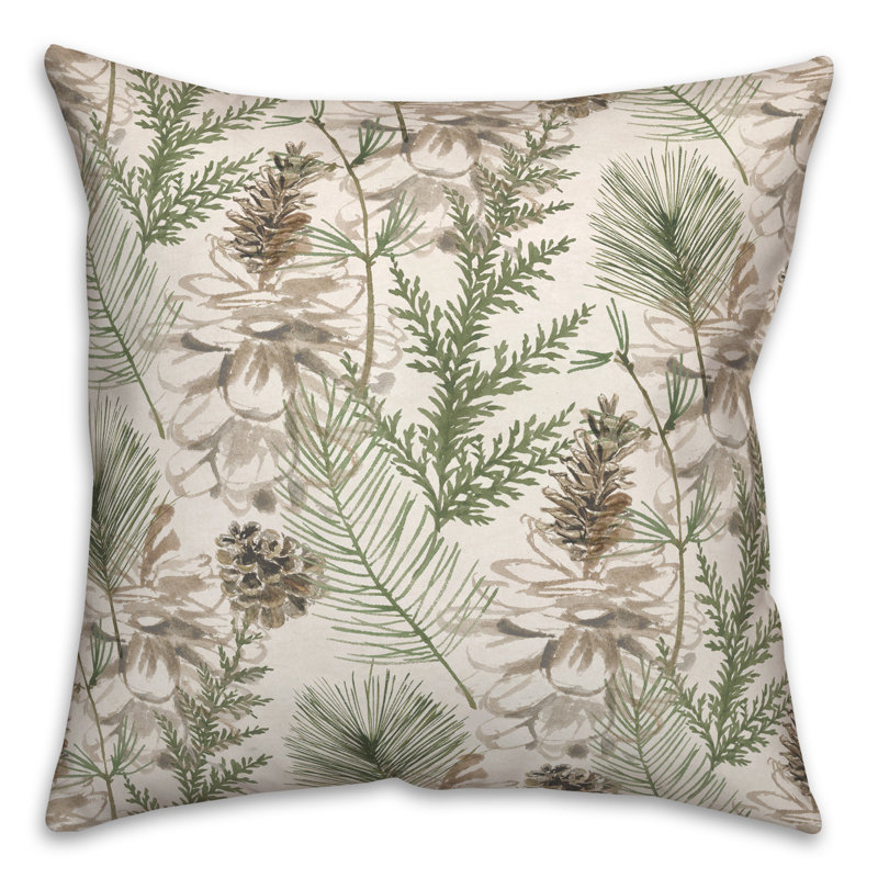 Floral Throw Pillow, White