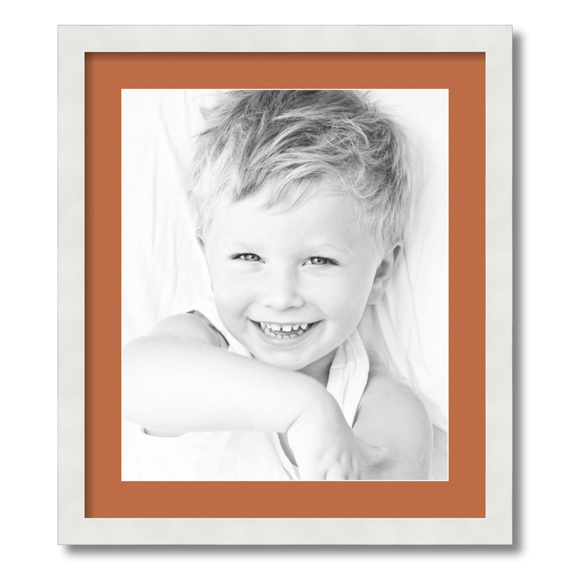 Matte Picture Frame with Mat, Red Orange
