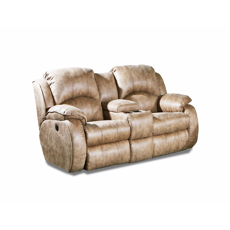 Cagney Upholstered 78'' Power Reclining Loveseat, River Run Vintage	Polyester