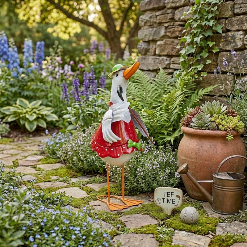 Tin Garden Statue, Red