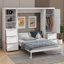 Grand lit escamotable mural avec garde-robe supplémentaire-457646707