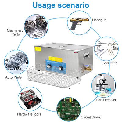 Kendal Commercial Grade 480watts 21L Ultrasonic Cleaner 40kHz with Knobs Timer&Heater Cleaning Machine, for Watch Instruments Industrial Parts Excellent Cleaner Solution