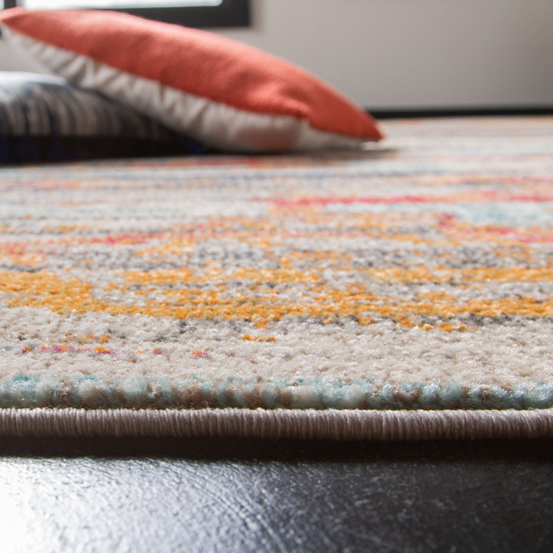 Riccio Abstract Ivory/Multi Area Rug, Round 6'7"