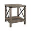 Rustic Industrial Metal-X 2-Tier Side Table - Grey Wash