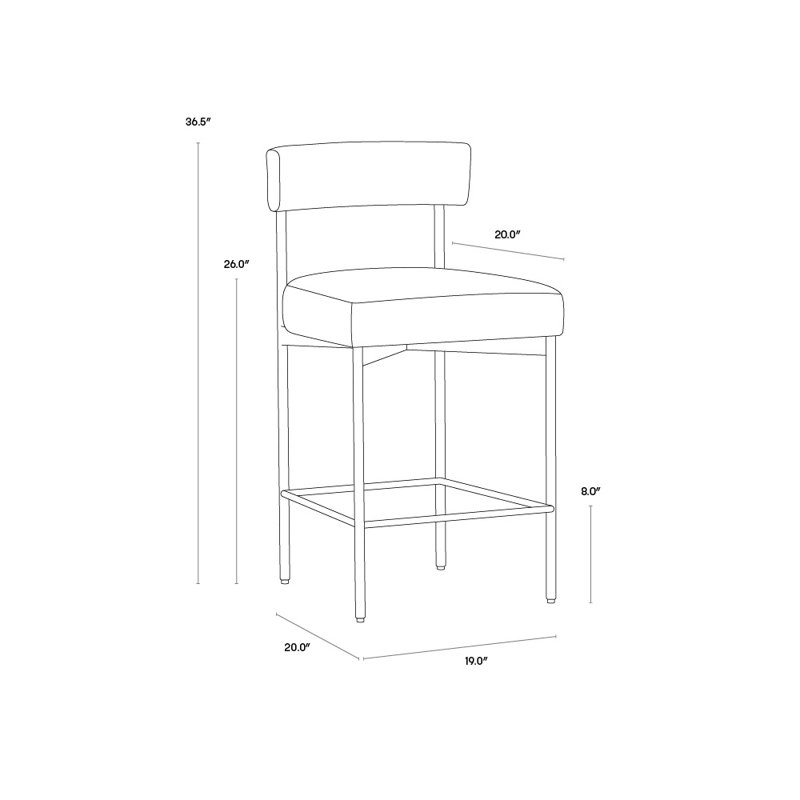 Seneca Upholstered Stool with Metal Frame, White