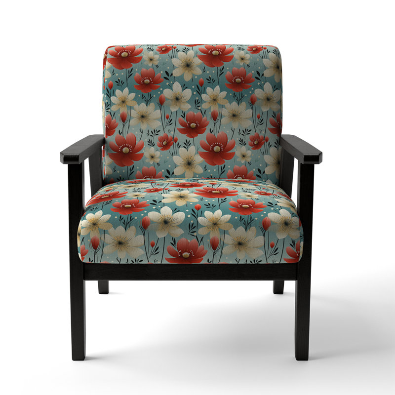 Fauteuil d'appoint rembourré Red Coastal Harmony