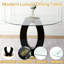 Table de salle à manger ronde en verre trempé, table de salle à manger de luxe avec dossier haut pour la salle à manger-1935433029-1935433031