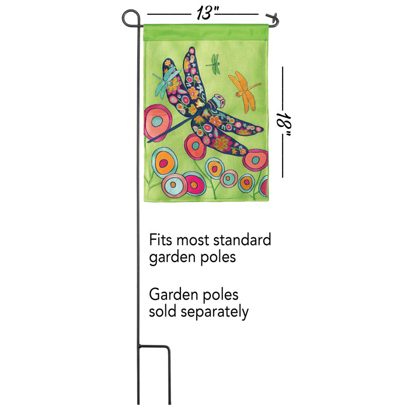 Drapeau de jardin en polyester 2 faces, H 18 po x l 13 po