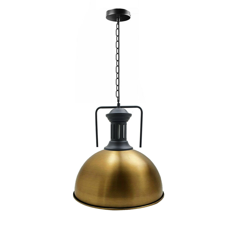 Cumberbatch 1 - Light Black Dome Pendant, Yellow Brass