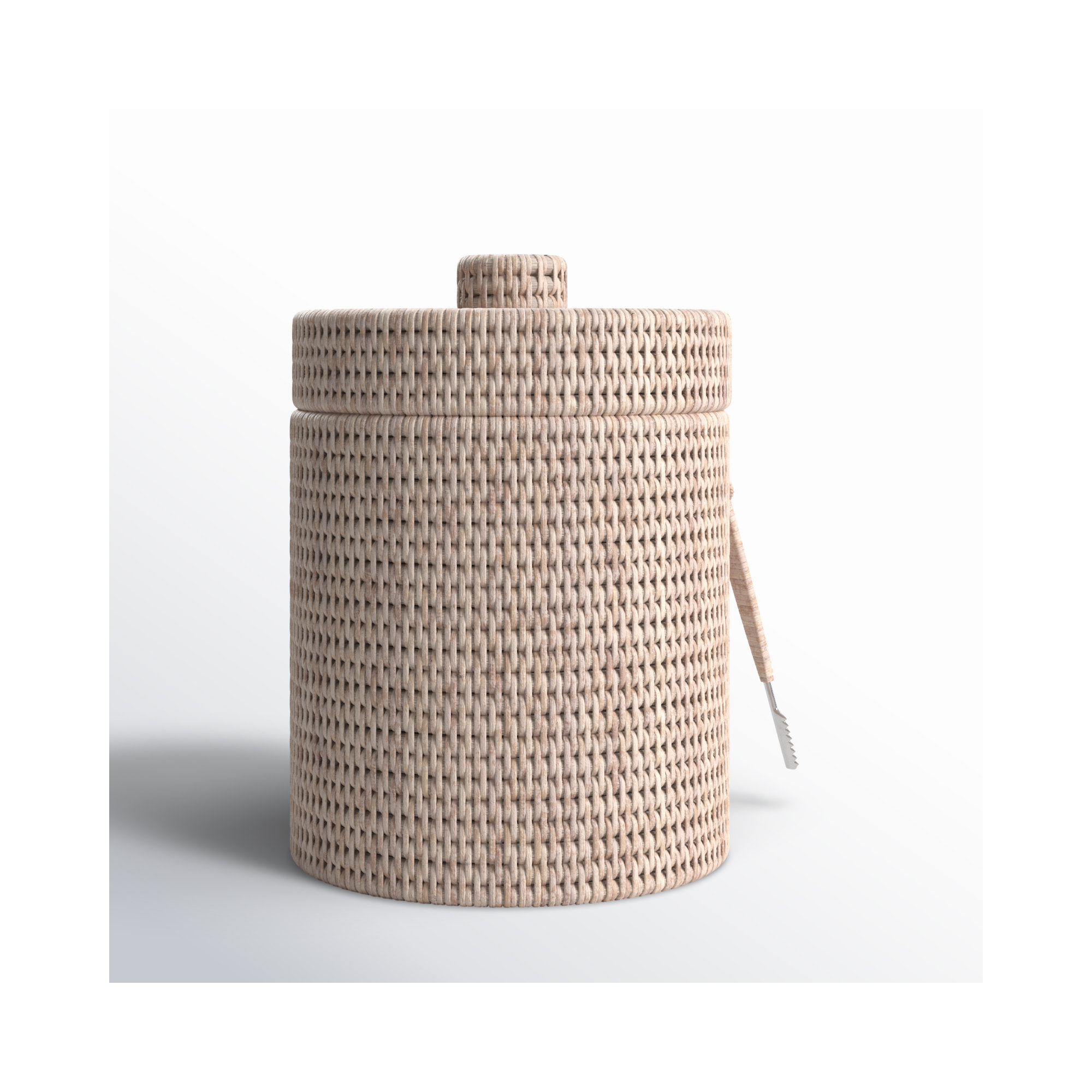 Wynwood Ice Bucket, 9" H x 9" W x 9" D, White Wash