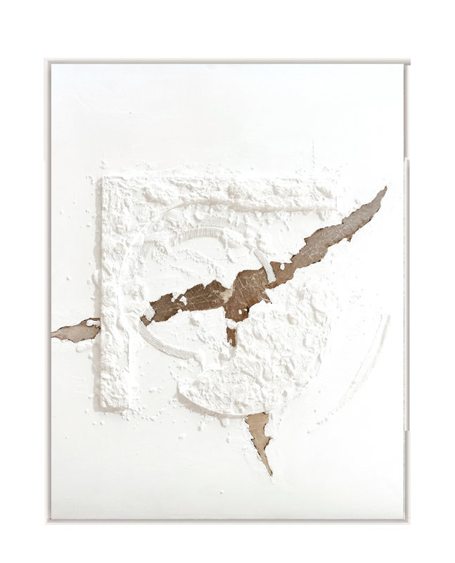 Velora Single Picture Frame Painting on Wood, 130 cm H x 100 cm W, Walnut