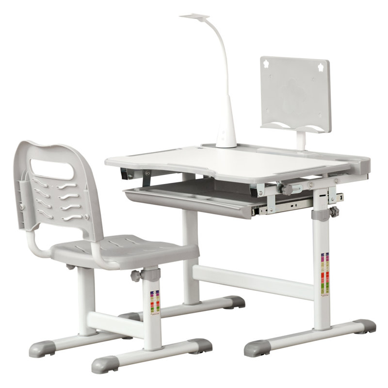 Bureau pour enfants avec bureau d'école et tiroir de rangement avec lumière USB pour activités d'écriture