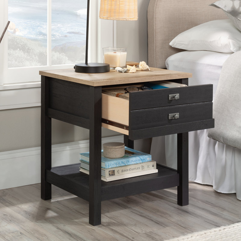Jaibir 1 - Drawer Nightstand, Lintel Oak/ Raven Oak