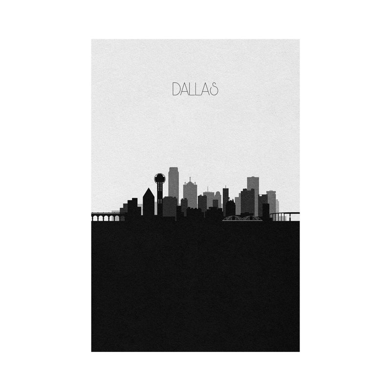 Dallas Skyline by Ayse Deniz Akerman - Wrapped Canvas Gallery-Wrapped Canvas Giclée, 20.32 cm H x 30.48 cm W
