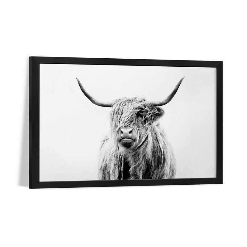 Portrait of a Highland Cow, affiche encadrée de qualité supérieure par Dorit Fuhg, H 16 po x l 24 po