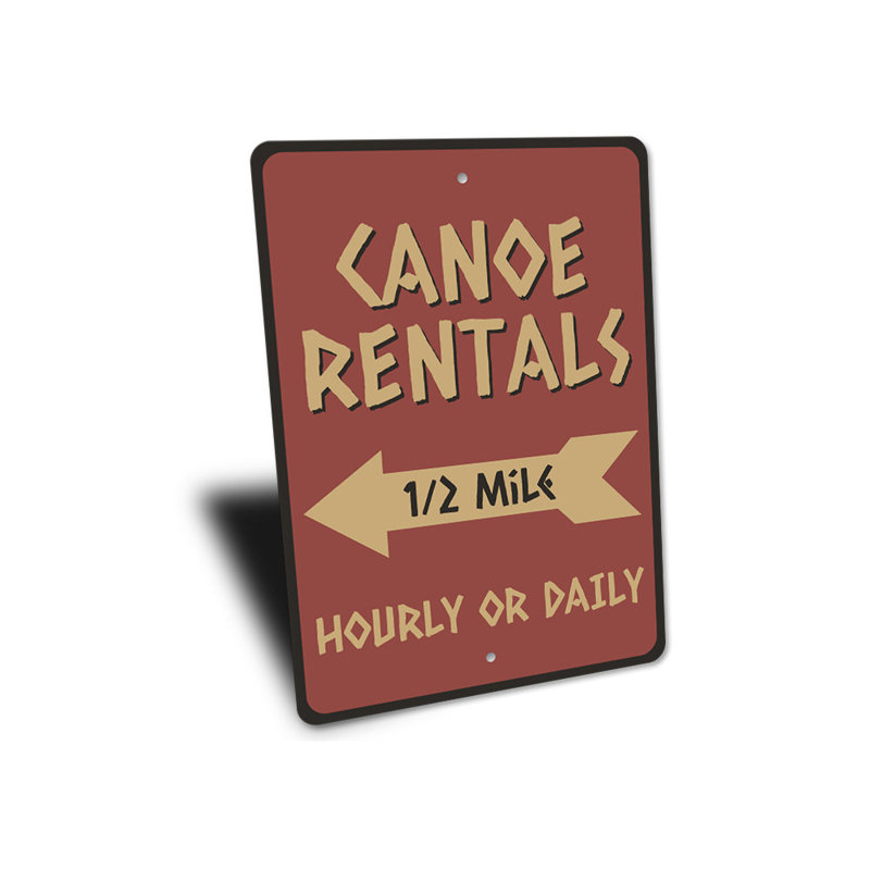 Enseigne canoë en aluminium, H 14 po x l 10 po x P 0,04 po