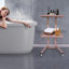 2-Tier Hair Salon Cart with Trays and Casters 34.3" H x 19.3" W-98961036