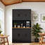 Armoire de cuisine, armoire de rangement de 71 po de hauteur avec prise de courant, huche de cuisine autoportante avec comptoir-1749765714