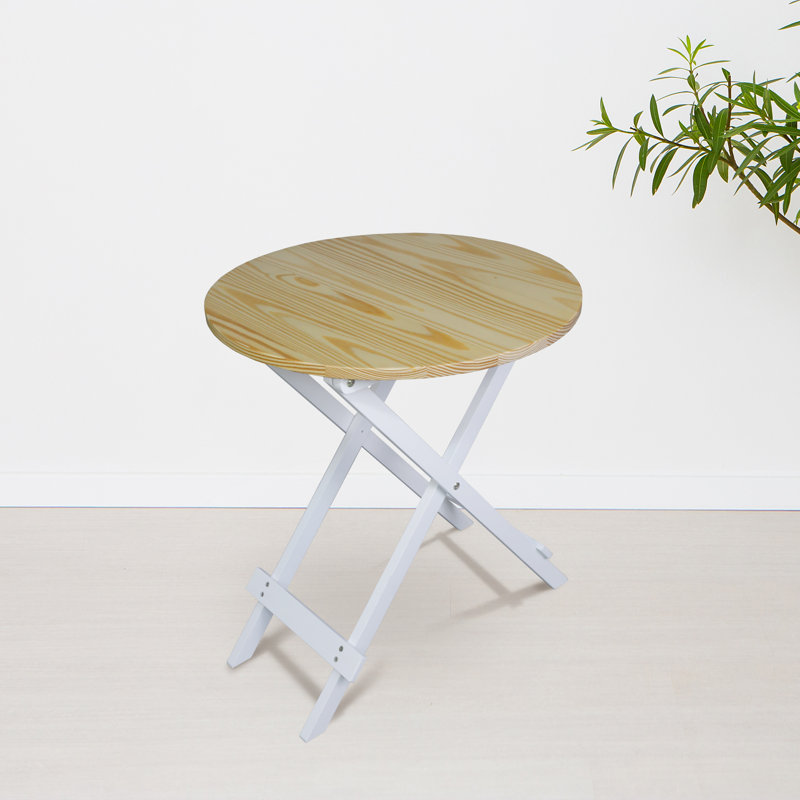 No Assembly Required 100% Solid Wood Round Folding Table