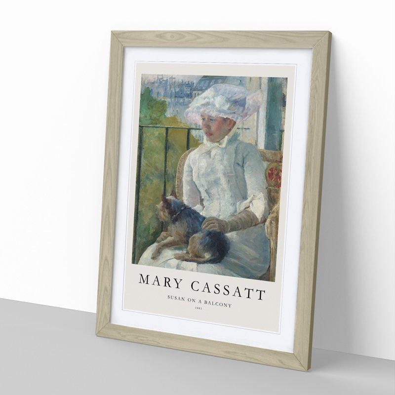 Young Girl at a Window Print by Mary Cassatt - Picture Frame Painting, Oak, 48cm H x 36cm W x 2cm D